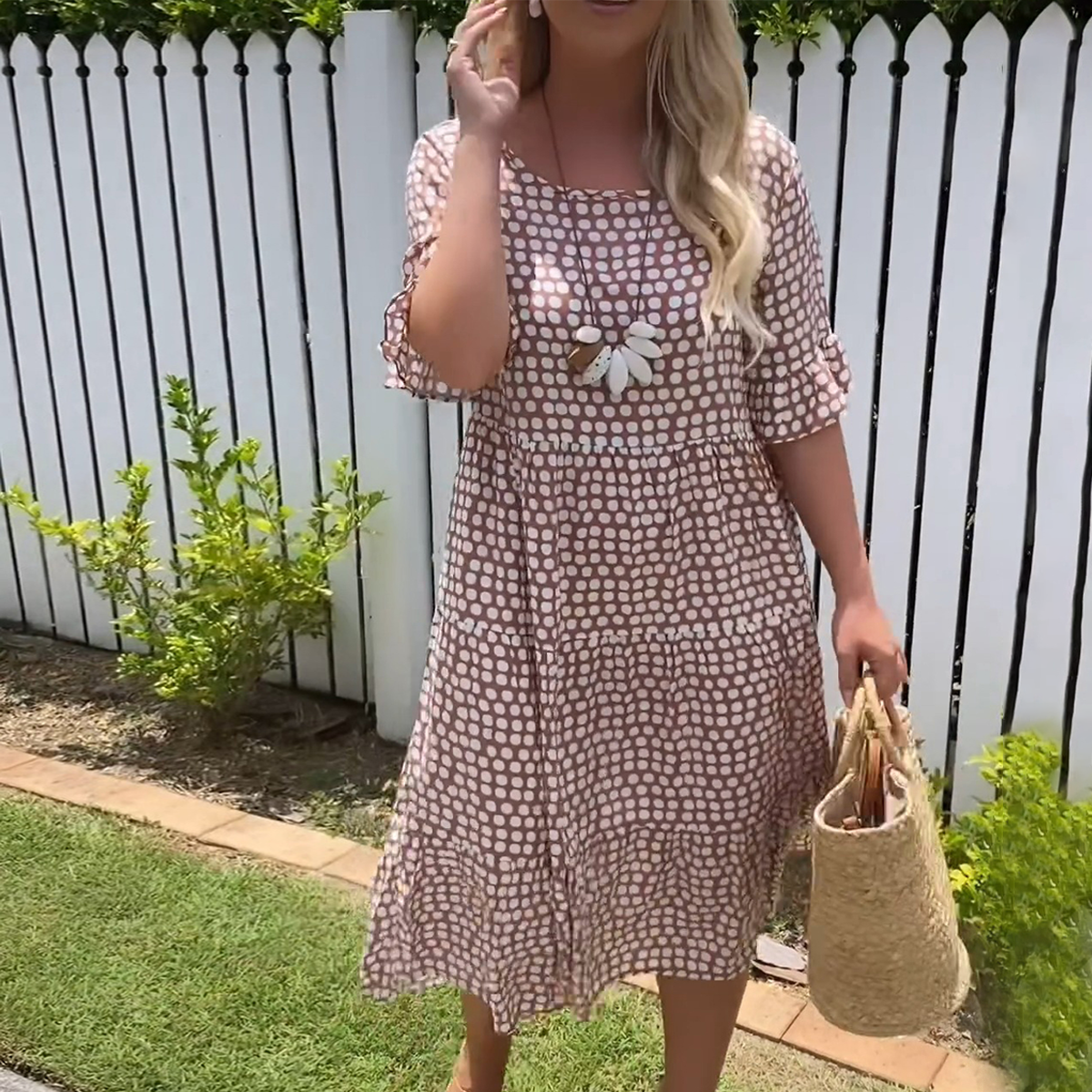 Nicola - Short-Sleeve Midi Dress