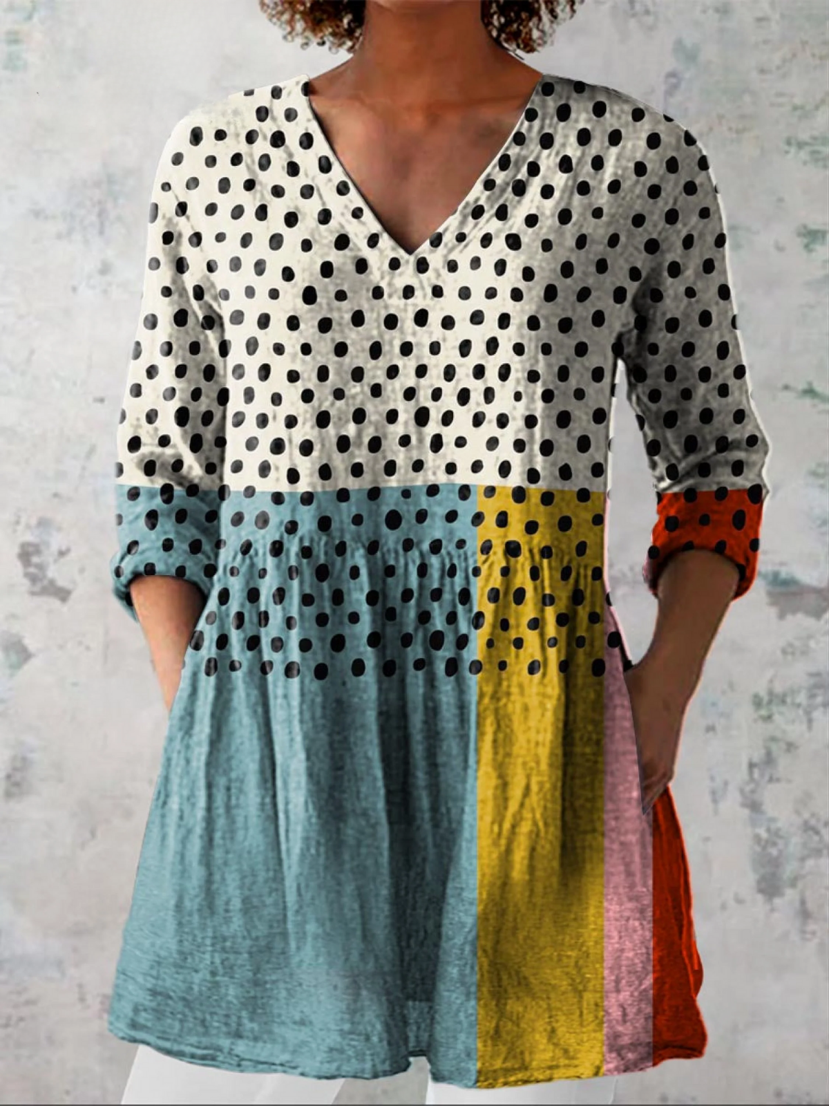 Elowen | Long V-neck Blouse