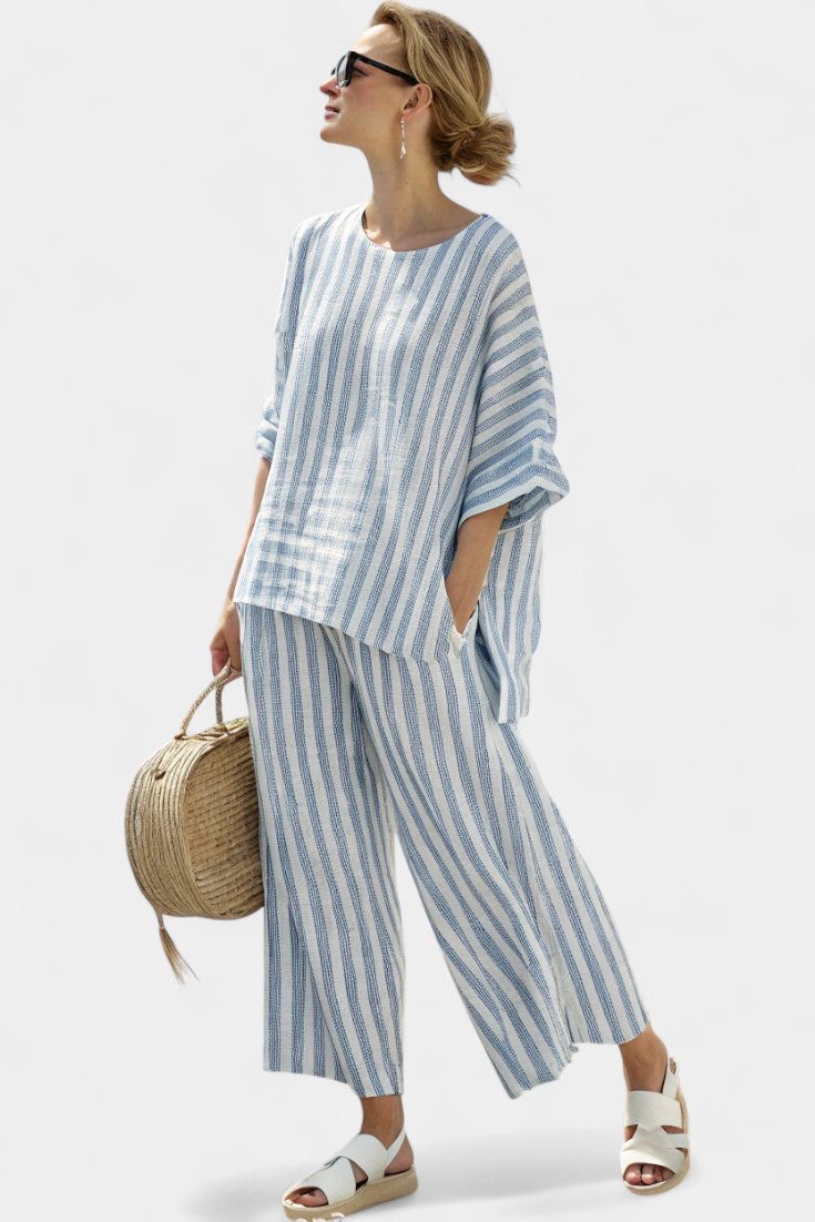 Rensleigh | Fresh stripe linen set