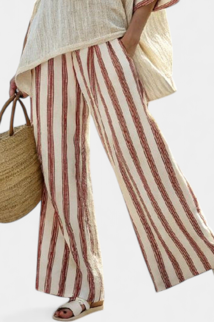 Brielle | Rustic Stripe Linen Set