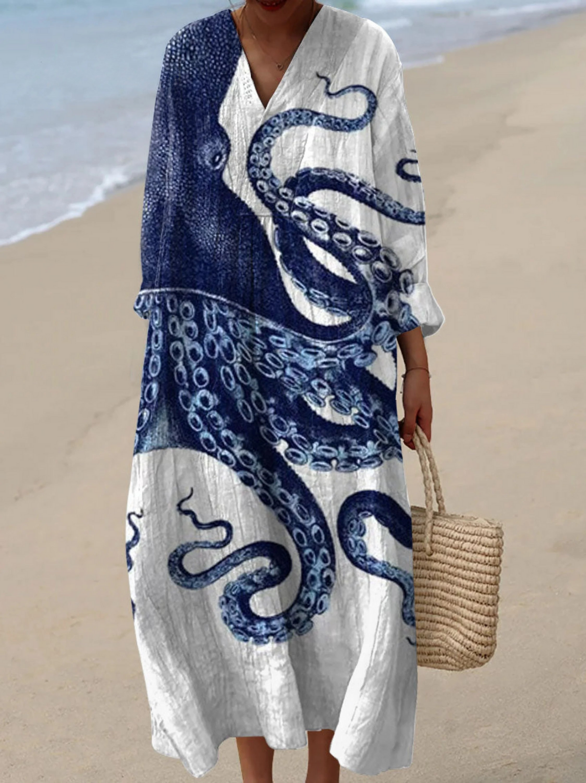 Women's  Octopus  Art Print Casual Dress