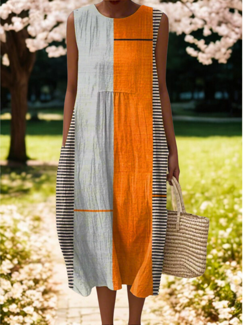 May | Colorblock Midi Dress