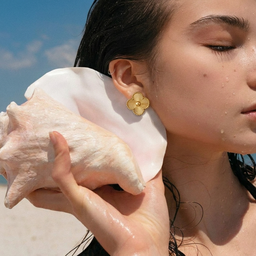 Clover Earrings Gold